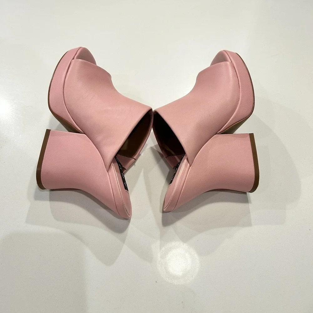 Aqua Dani Platform Barbie Indie Club Sleaze High Heel Mule Sandal Shoe Pink 7M